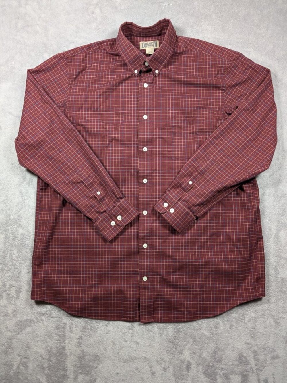 Duluth Trading Co Button Front Shirt Mens Size XLT Plaid Red Chore Work Western